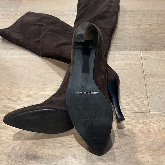 Stuart Weitzman Brown Suede Pull On Boots - Picture 2 of 5